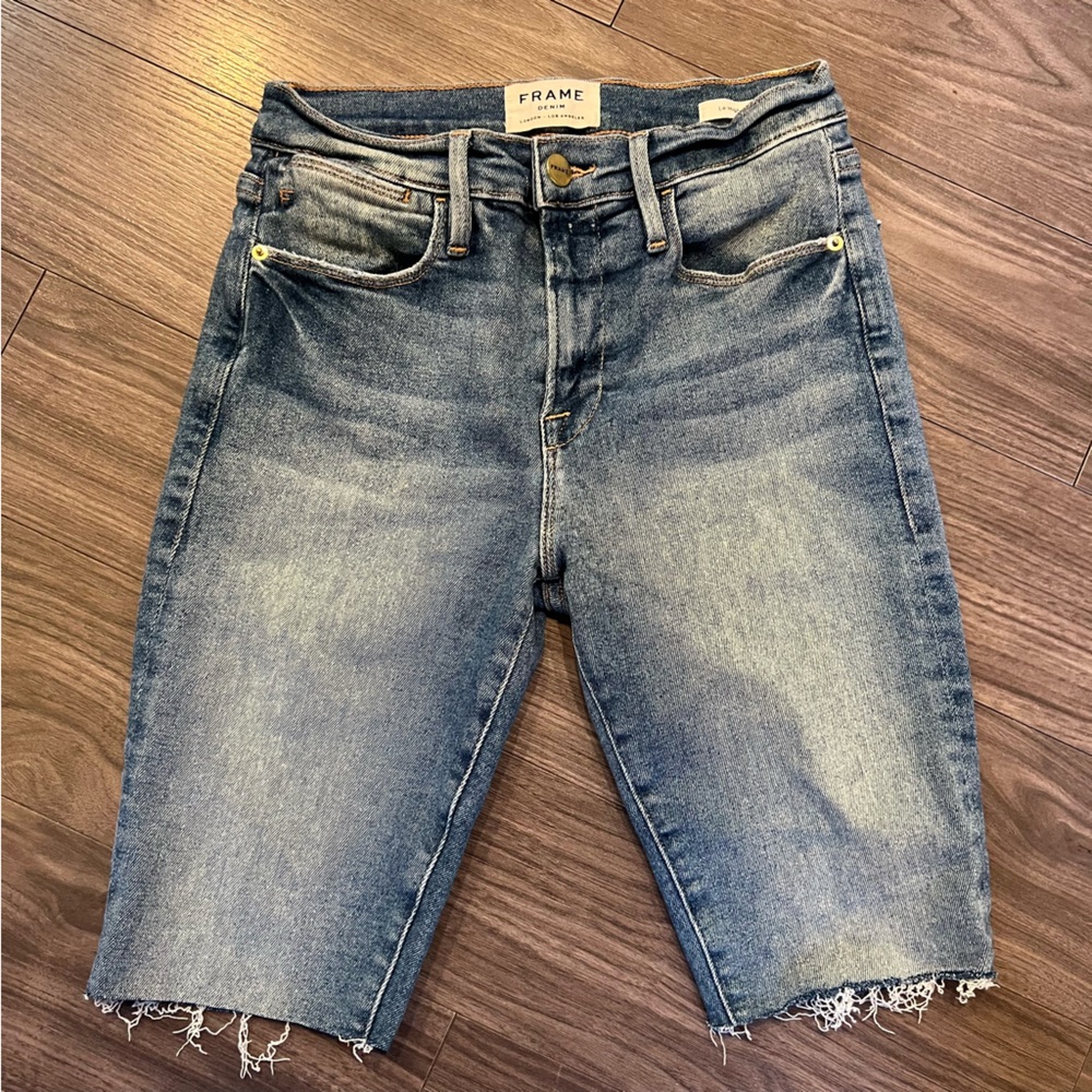 FRAME Le High Denim cutoff Shorts Raw Hem High Rise 26